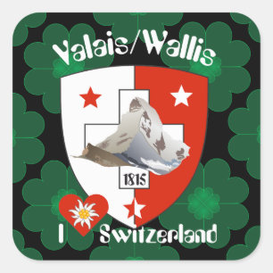 Schweiz Suisse Svizzera Svizra Switzerland Kleber Quadratischer Aufkleber
