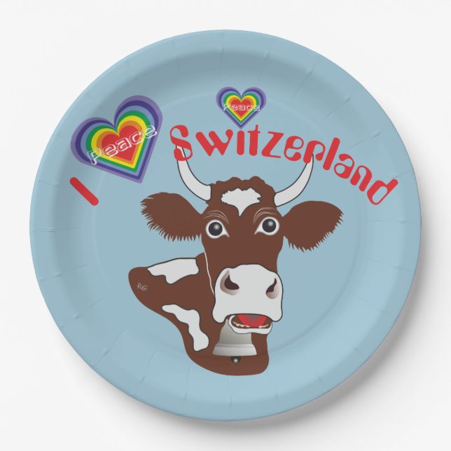 Schweiz – Suisse – Svizzera – Svizra – Switzerland Pappteller (Vorderseite)