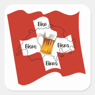 Schweiz - Suisse - Svizzera - Svizra - Switzerland Quadratischer Aufkleber
