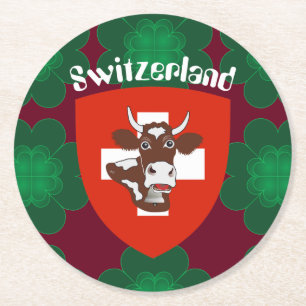 Schweiz Suisse Svizzera Svizra Switzerland  Runder Pappuntersetzer