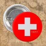 Schweiz-Taste, patriotische Schweizer Flaggenmode Button<br><div class="desc">Buttons: Schweiz & Schweizer Flagge - Liebe mein Land,  Reisen,  Urlaub,  Nationalpatrioten / Sportfans</div>