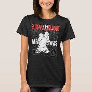 Schweiz Tischtennis Unterstützung Schweizer Pingpo T-Shirt