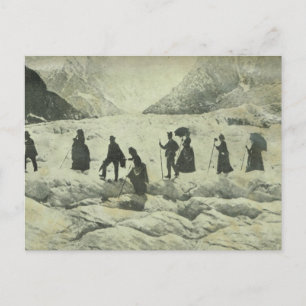 Schweiz, Touristen auf dem Jungfrau-Gletscher, Postkarte