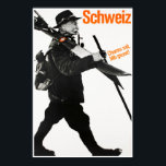 Schweiz, Travel Ski Poster<br><div class="desc">Die Schweiz ist ein mitteleuropäisches Gebirgsland, Zuhause zu zahlreichen Seen, Dörfern und den hohen Gipfeln der Alpen. In den Städten befinden sich mittelalterliche Viertel mit Sehenswürdigkeiten wie dem Zytglogge-Turm der Hauptstadt Bern und der Holzkapellbrücke Luzern. Das Land ist auch bekannt für seine Skigebiete und Wanderwege. Banken und Finanzen sind Schlüsselindustrien,...</div>