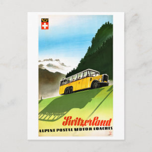 Schweiz Vintage Reiseposter Restauriert Postkarte