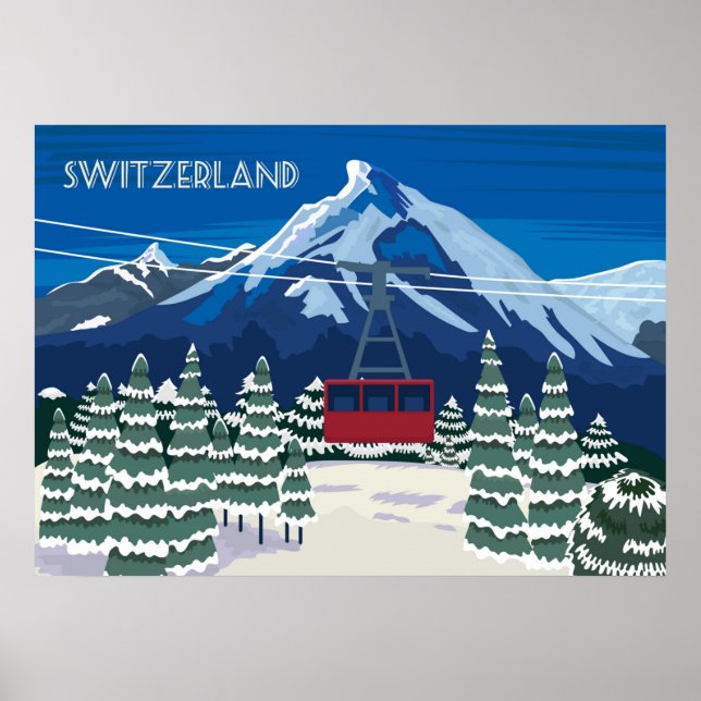 Schweiz Vintage Travel Poster (Vorne)