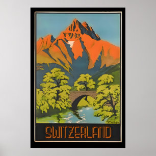 Schweiz Vintage Travel Poster