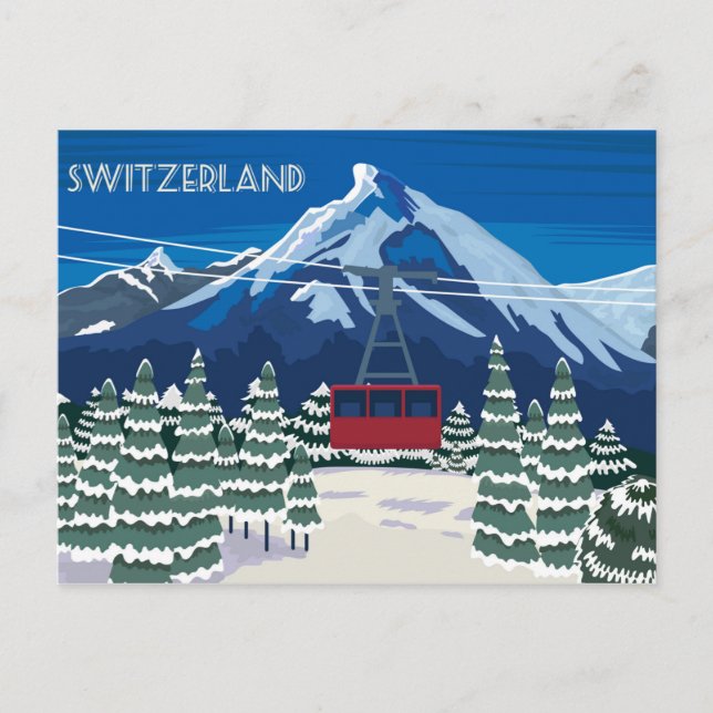 Schweiz Vintage Travel Postkarten (Vorderseite)