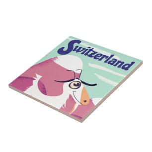 Schweiz Vintages Reiseplakat Fliese