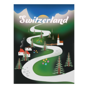 Schweiz Vintages Urlaubsplakat Fotodruck