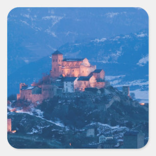 SCHWEIZ, Wallis/Valais, SION: Basilique de Quadratischer Aufkleber