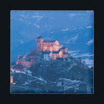 SCHWEIZ, Wallis/Wallis, SION: Basilique de France Magnet<br><div class="desc">COPYRIGHT Walter Bibikow / DanitaDelimont.com | EU29 WBI0501.jpg | SCHWEIZ,  Wallis/Wallis,  SION: Basilique de Valere (12. Jahrhundert) & Abend/Winter</div>