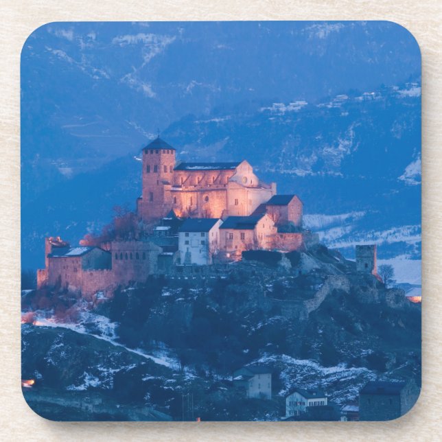 SCHWEIZ, Wallis/Wallis, SION: Basilique Getränkeuntersetzer (Vorderseite)