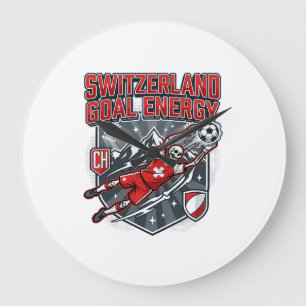 Schweiz Ziel Energie Skelett Stürmer Nationen B Große Wanduhr