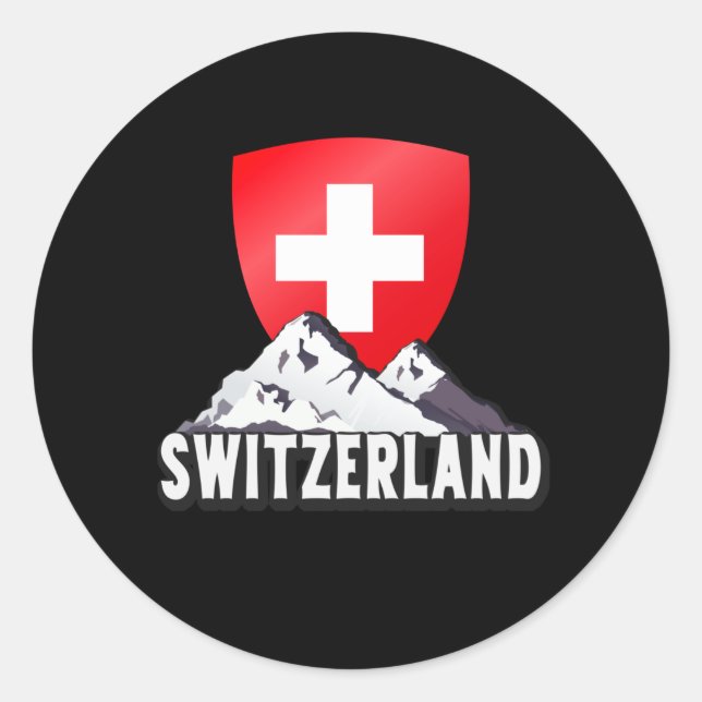 Schweiz Zuhause bis Helvetia Berge Schweiz Runder Aufkleber (Vorderseite)