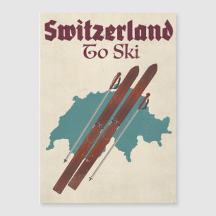 Schweiz zum Skifahren Magnetkarte