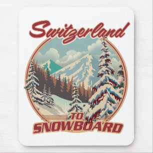 Schweiz zum Snowboardfahren Mousepad
