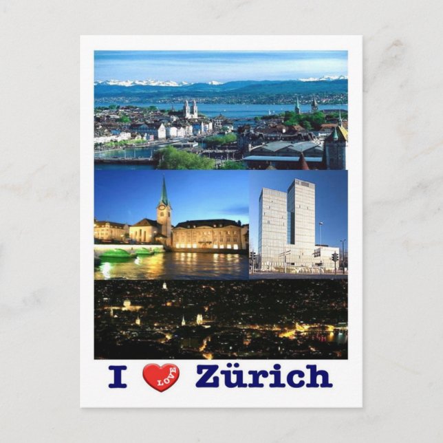 Schweiz - Zürich - I Liebe - Postkarte (Vorderseite)