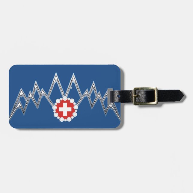 Schweizer Alpen-Gepäckanhänger Gepäckanhänger (Vorderseite horizontal)