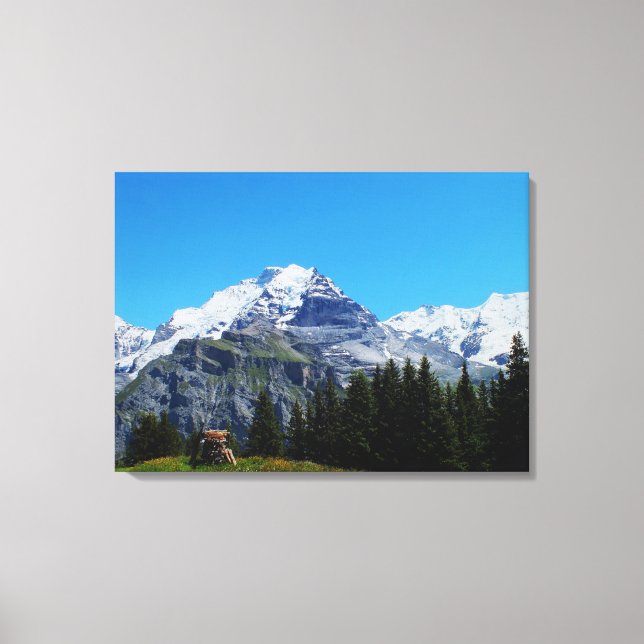 Schweizer Alpen Leinwanddruck (Vorderseite)