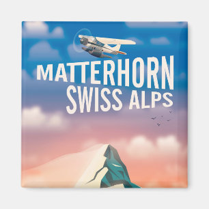 Schweizer Alpen Matterhorn Reiseplakat Magnet