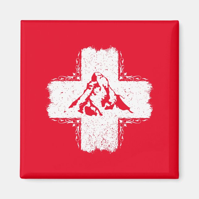 Schweizer Alpen Matterhorn - Schweiz Magnet (Vorne)