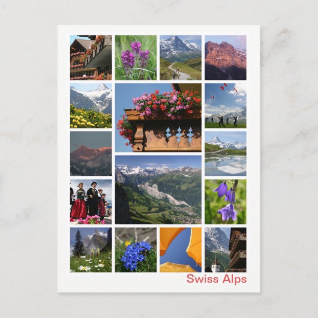 Schweizer Alpen - Mehrbild 2 Postkarte (Vorderseite)