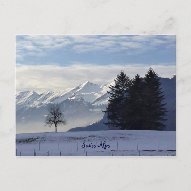 Schweizer Alpen Postkarte (Vorderseite)