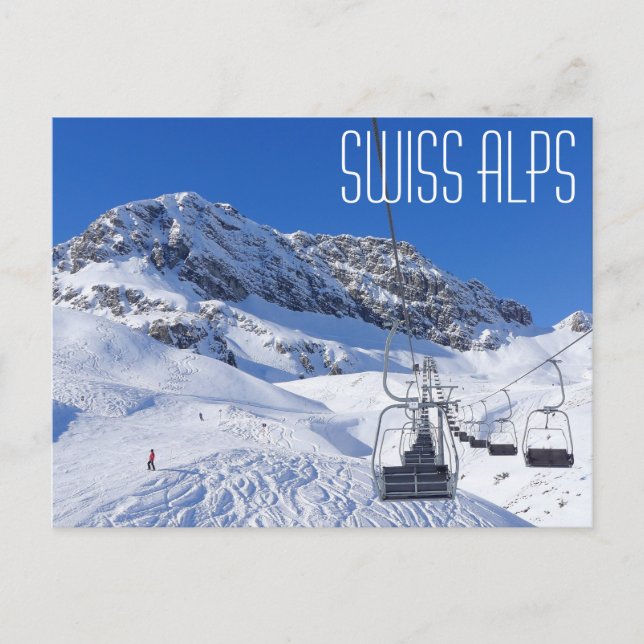 Schweizer Alpen, Postkarte mit Kletterspitzen (Vorderseite)