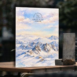 Schweizer Alpen - Schweiz Berge Aquarell Postkarte