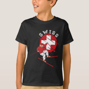 Schweizer Alpen-Ski Schweiz Wurzeln Schweiz Flagge T-Shirt