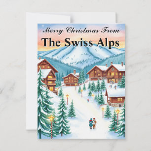 Schweizer Alpen Weihnachten Gemütliche Bergkulisse Postkarte