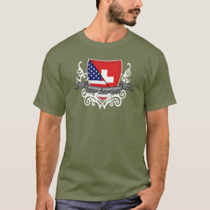 Schweizer-Amerikanische Schild-Flagge T-Shirt