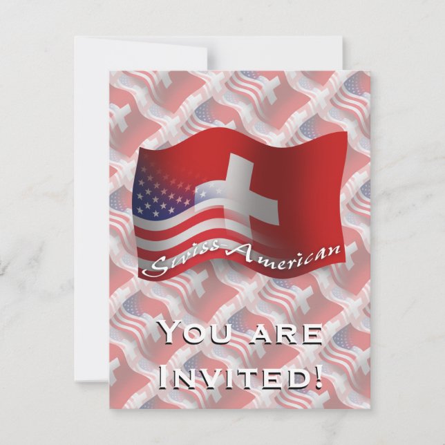 Schweizer-Amerikanische wellenartig bewegende Einladung (Vorderseite)