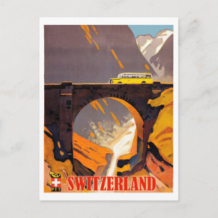 Schweizer Berge, Vintage-Flugreise Postkarte
