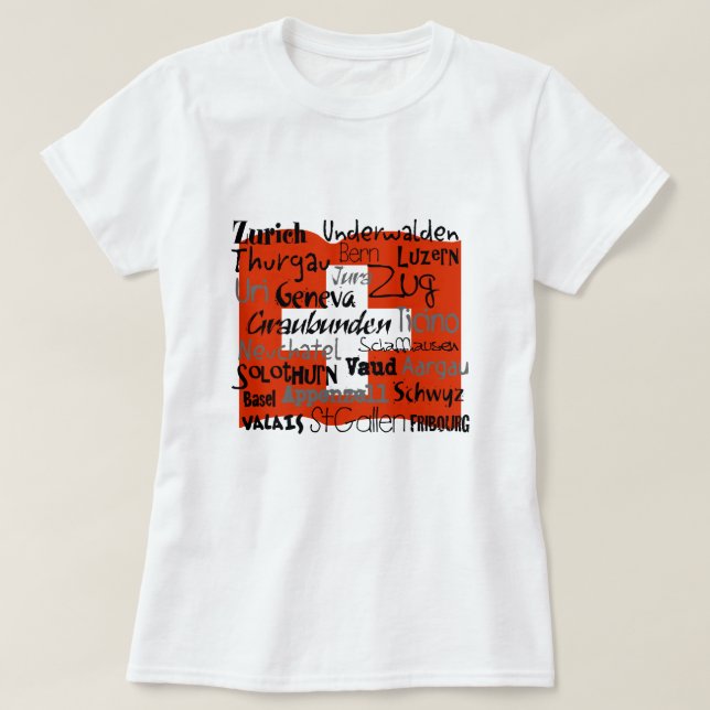 Schweizer Bezirk-Damen-Shirts T-Shirt (Design vorne)