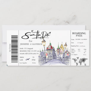Schweizer Bordkarte Save-the-Date-Ticket Einladung