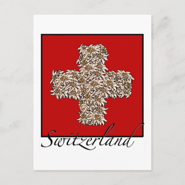 Schweizer Edelweiss Cross Postkarte (Vorderseite)