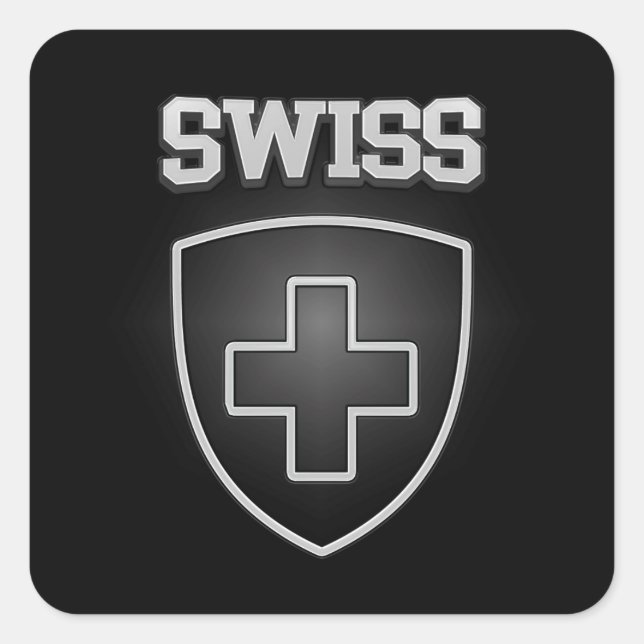 Schweizer Emblem Quadratischer Aufkleber (Vorderseite)
