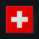 Schweizer Flagge Button<br><div class="desc">Anpassbare World Flag Produkte - Fühlen Sie sich frei,  Ihren eigenen Text hinzuzufügen.</div>