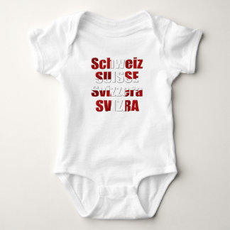 Schweizer Flagge des offiziellen Sprachender Baby Strampler