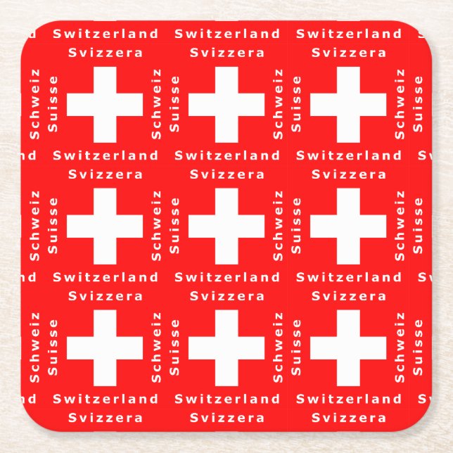 Schweizer Flagge die Schweiz Schweiz Suisse Rechteckiger Pappuntersetzer (Vorderseite)