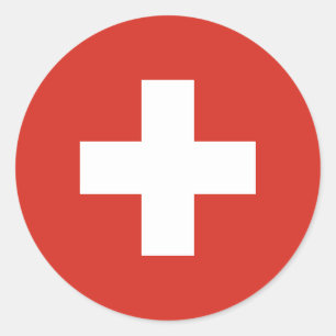 Schweizer Flagge, Flagge der Schweiz Runder Aufkleber