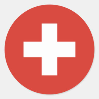 Schweizer Flagge, Flagge der Schweiz Runder Aufkleber