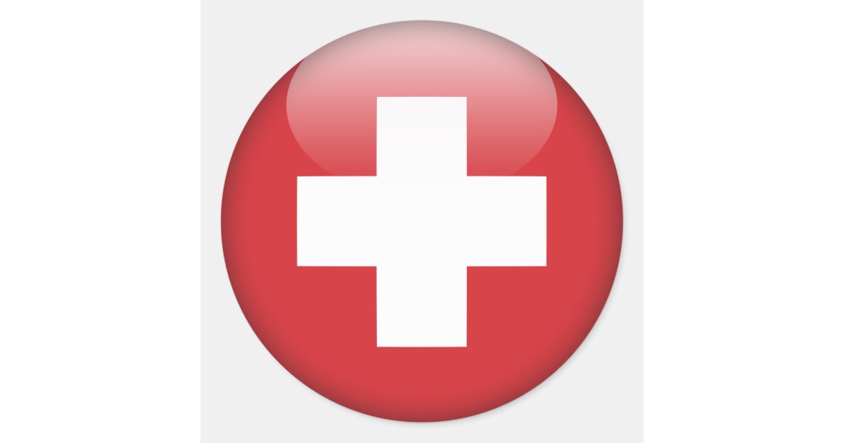 Schweizer Flagge - Flagge von der Schweiz Runder Aufkleber ...