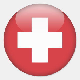 Schweizer Flagge - Flagge von der Schweiz Runder Aufkleber