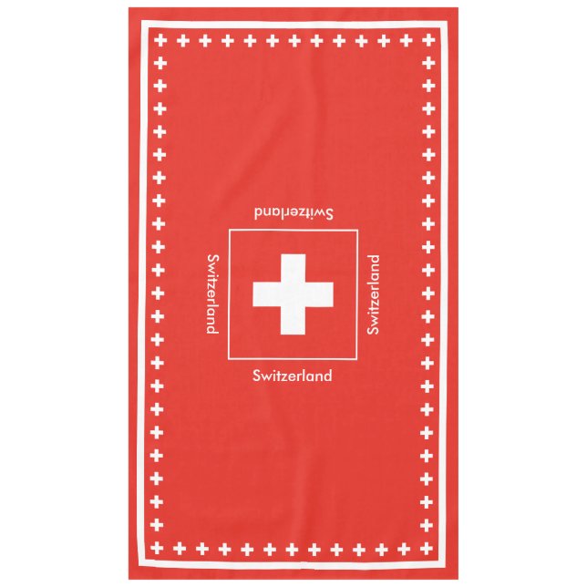 Schweizer Flagge - Flagge von der Schweiz Tischdecke (Vorderseite)
