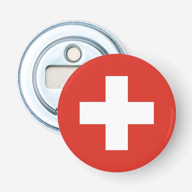 Schweizer Flagge Flaschenöffner (Vorderseite)