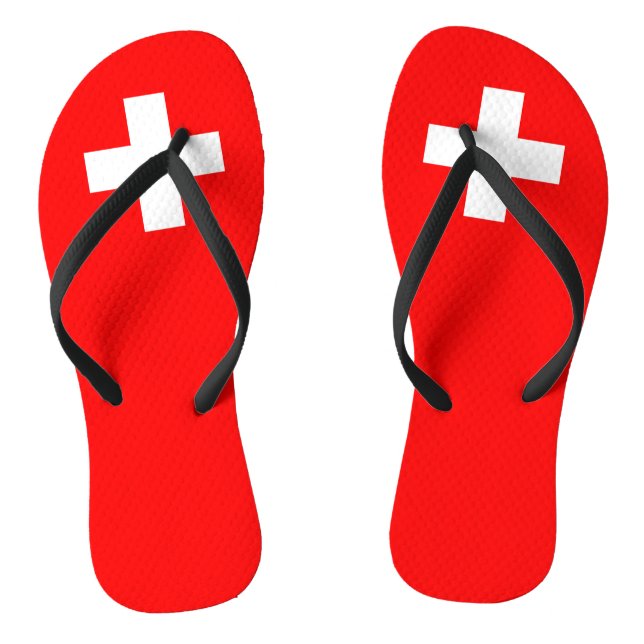Schweizer Flagge Flip Flops (Fußbett)