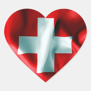 Schweizer Flagge Herz-Aufkleber